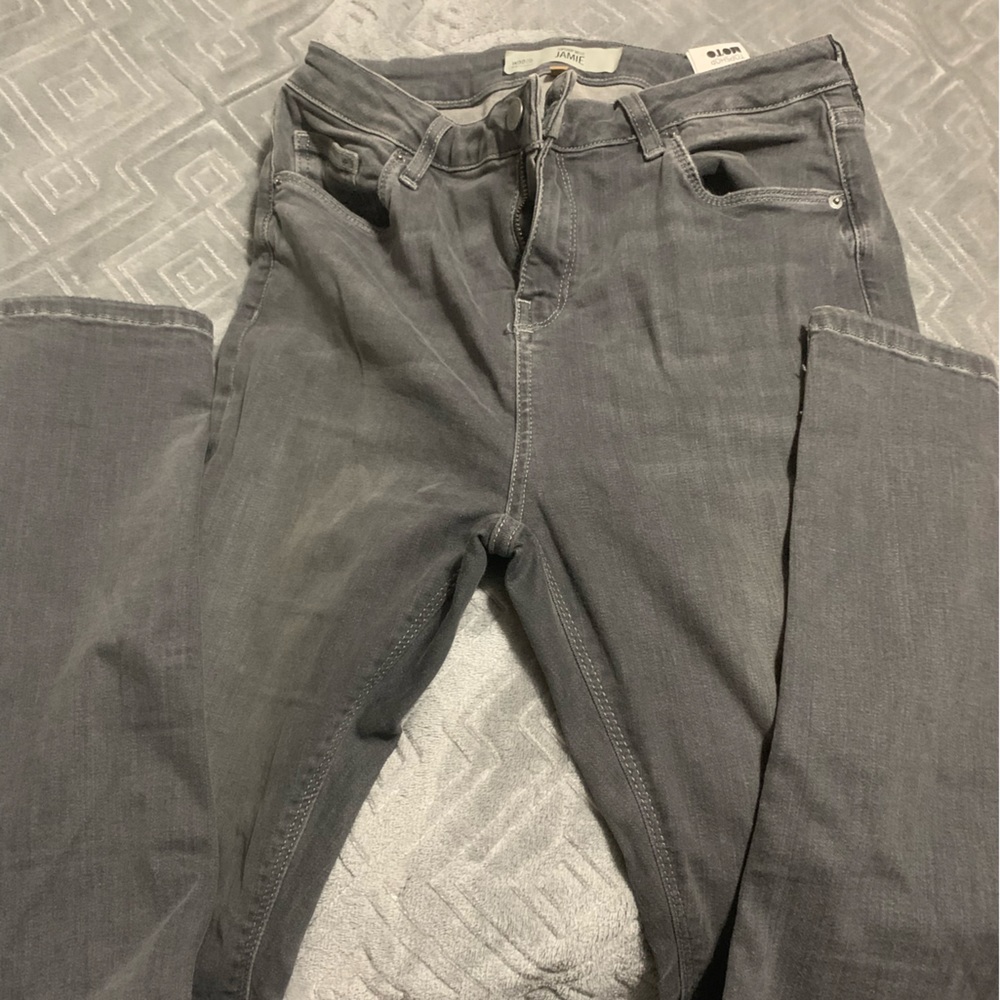 Topshop grey ripped skinny jeans